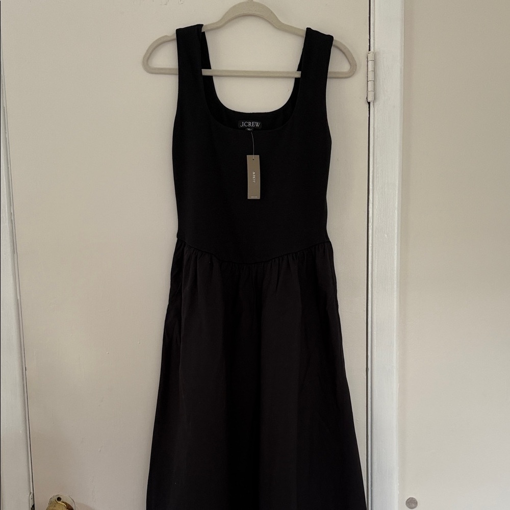 NWT J. Crew Classic Black Midi Dress